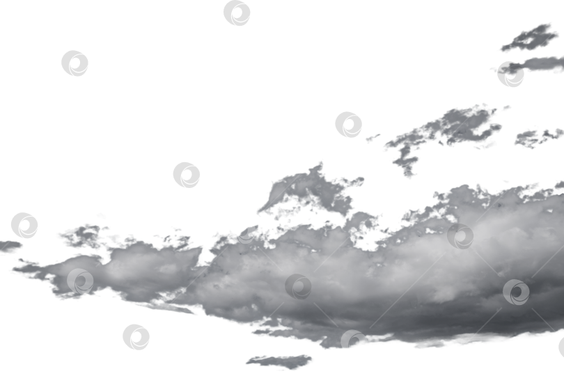 Скачать белые пушистые облака, выделенные на черном фоне, клипарт фотосток Ozero
