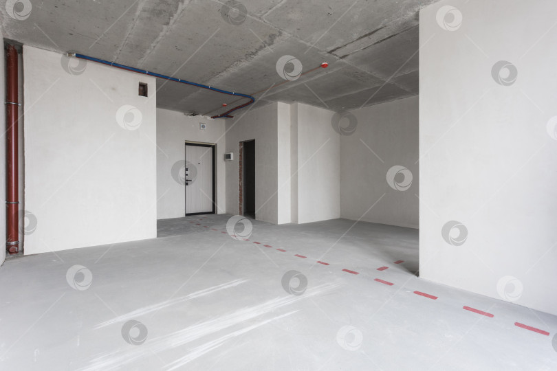 Скачать интерьер квартиры без отделки в серых тонах фотосток Ozero