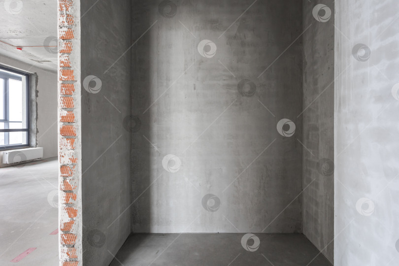 Скачать интерьер квартиры без отделки в серых тонах фотосток Ozero