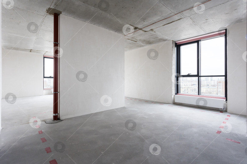 Скачать интерьер квартиры без отделки в серых тонах фотосток Ozero