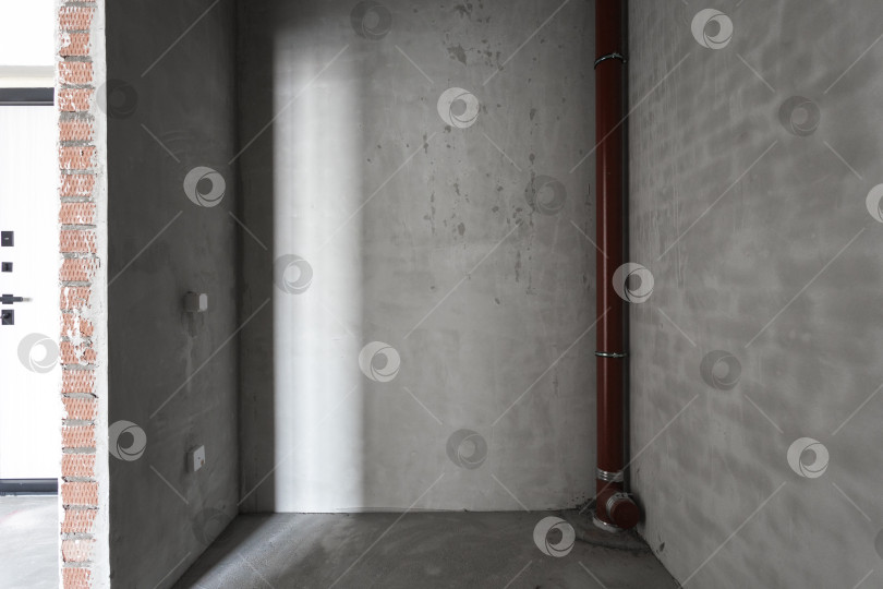 Скачать интерьер квартиры без отделки в серых тонах фотосток Ozero