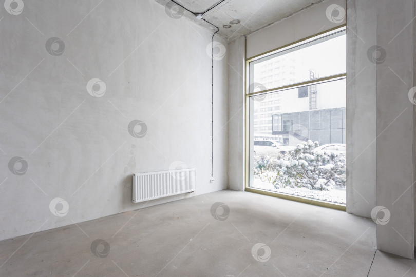 Скачать интерьер квартиры без отделки в серых тонах фотосток Ozero