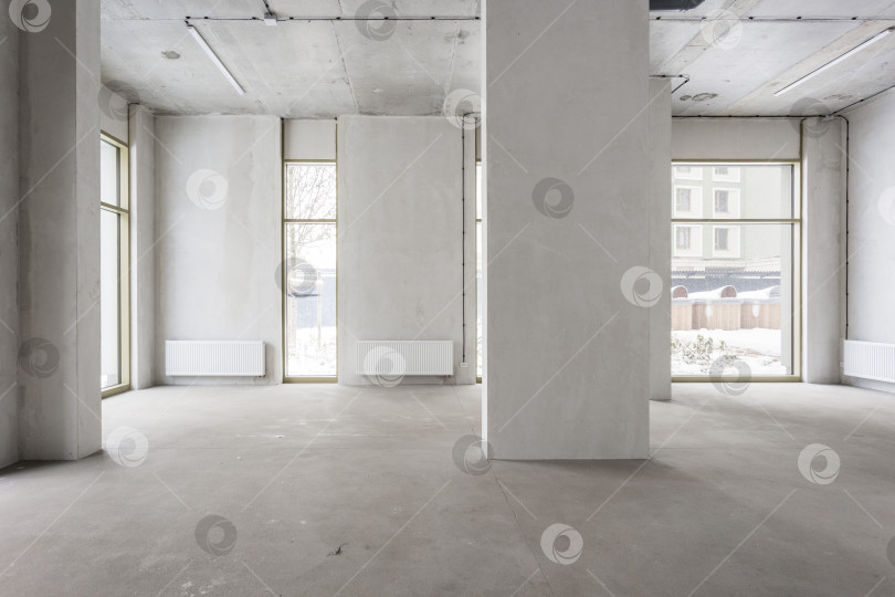 Скачать интерьер квартиры без отделки в серых тонах фотосток Ozero