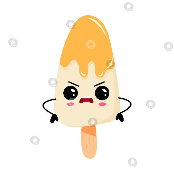 Скачать Сердитый персонаж из эскимо с мороженым кричит фотосток Ozero