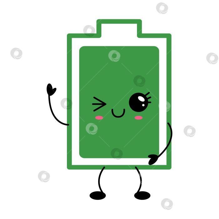 Скачать Значок полного заряда батареи, мигающий в стиле каваи фотосток Ozero