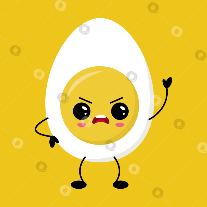 Скачать Иллюстрация кавайного персонажа из сердитого вареного яйца фотосток Ozero