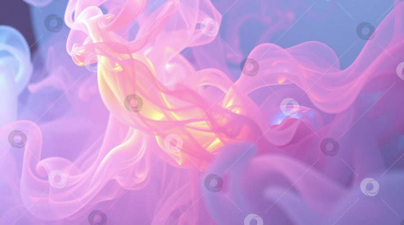 Скачать Воздушный радужный дым клубится в пастельных тонах с эффектом мечтательного свечения фотосток Ozero