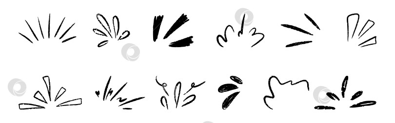 Скачать Эффект манга-комикса с мерцающей линией и элементом неожиданности. Эскиз звездного взрыва в виде каракулей. Нарисованный вручную блеск солнечных лучей, блеск цветных карандашей и мелковая подсветка для привлечения внимания. Векторная иллюстрация фотосток Ozero