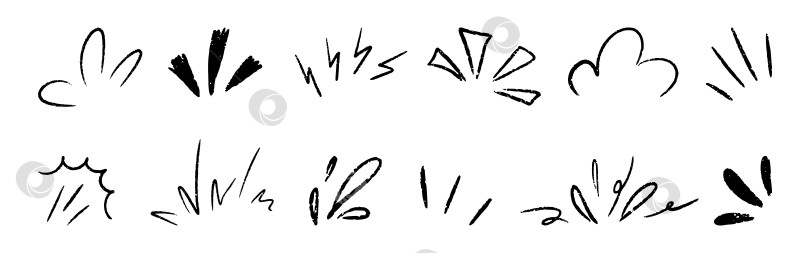 Скачать Комический взрыв мерцает. Манга-эффект нарисованного от руки каракуля с линией и искрящимися лучами. Выразительная звездная вспышка, элемент неожиданности и меловая солнечная подсветка для дизайна. Векторная иллюстрация фотосток Ozero