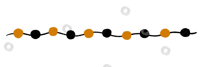 Скачать Гирлянда на Хэллоуин с разноцветными круглыми лампочками. Осеннее праздничное гирлянд-украшение с помощью подвесной светодиодной лампы в стиле ретро. Светящаяся гирлянда с лампочками для праздничных открыток, баннеров, плакатов, интернета. Векторная иллюстрация. фотосток Ozero