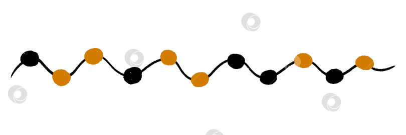 Скачать Гирлянда на Хэллоуин с разноцветными оранжевыми круглыми лампочками. Осеннее праздничное гирлянд-украшение с помощью подвесной светодиодной лампы в стиле ретро. Светящаяся гирлянда с лампочками для праздничных открыток, баннеров, плакатов, интернета. Векторная иллюстрация. фотосток Ozero