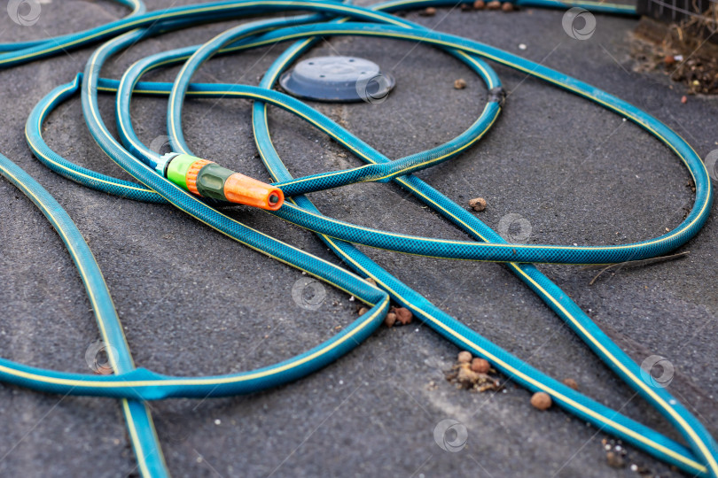 Скачать В настоящее время на земле лежит большая коллекция садовых шлангов фотосток Ozero