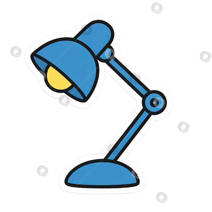 Скачать Изолированная иллюстрация настольной лампы для концепции "назад в школу", идеально подходящая для наклеек фотосток Ozero