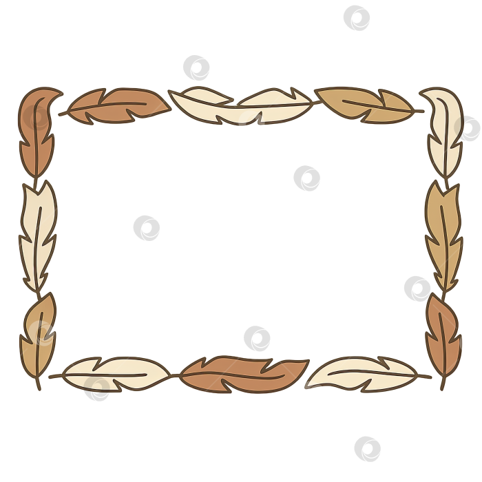 Скачать Кайма из перьев с темой Дня коренных народов на прозрачном фоне фотосток Ozero