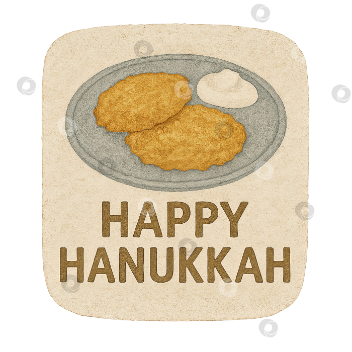 Скачать Иллюстрация ханукального латкеса со сметанным кремом, выделенная на прозрачном фоне фотосток Ozero