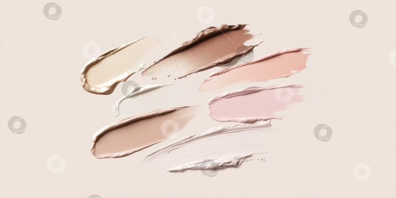 Скачать Жидкие косметические текстуры с нанесенным хайлайтером и тональным кремом фотосток Ozero