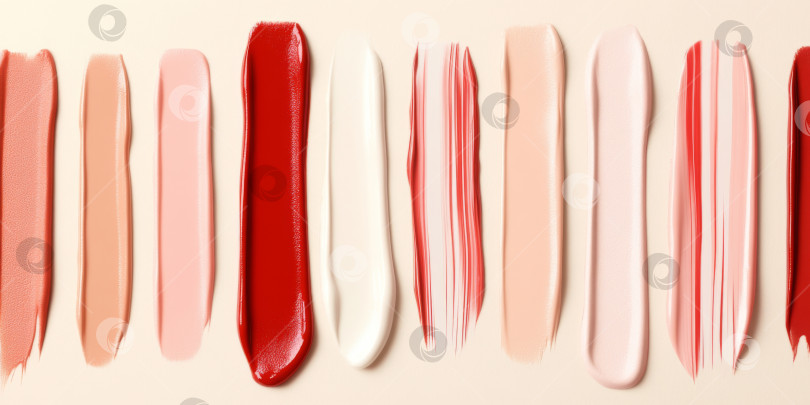 Скачать Текстура губной помады размазывается различными цветами для создания фона косметики фотосток Ozero