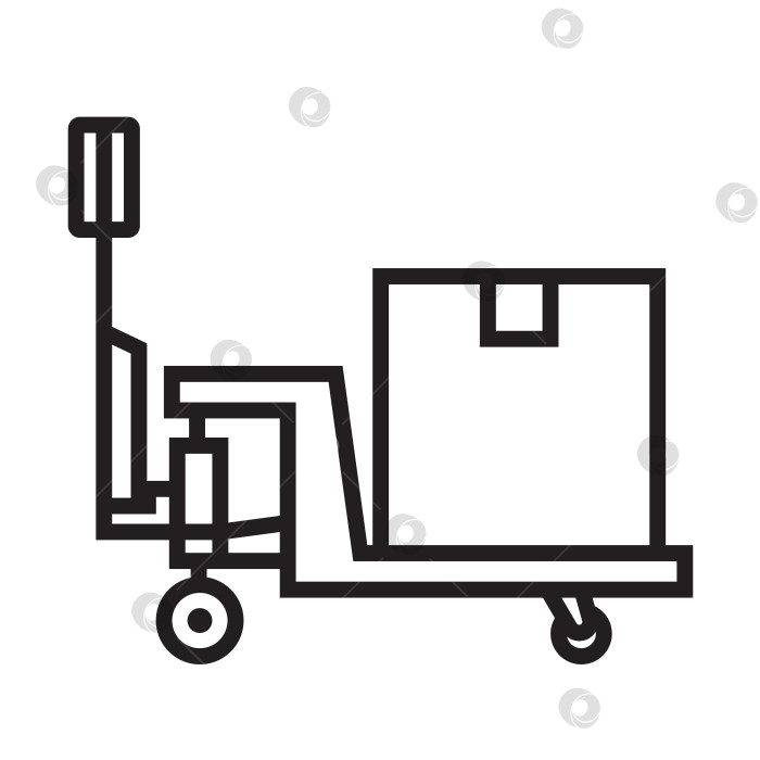 Скачать Домкрат для поддонов с коробкой. Значок контура. фотосток Ozero