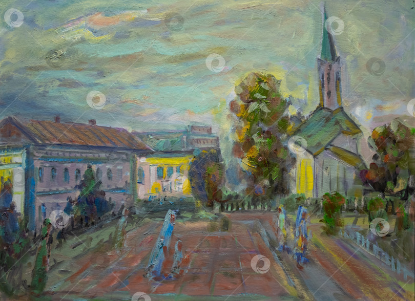 Скачать Картина маслом на холсте фотосток Ozero