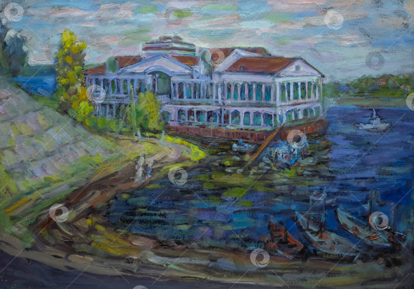 Скачать Картина маслом на холсте фотосток Ozero