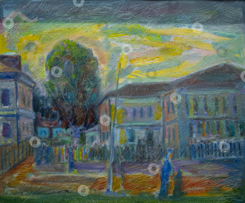 Скачать Картина маслом на холсте фотосток Ozero