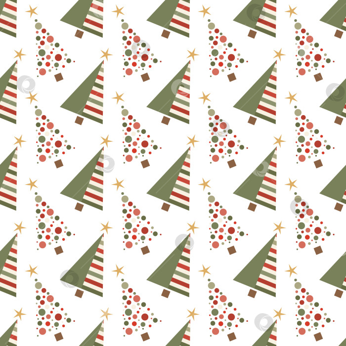 Скачать Узор из рождественских елок в абстрактном стиле. Необычные рождественские елки для зимних праздников и оформления подарков фотосток Ozero