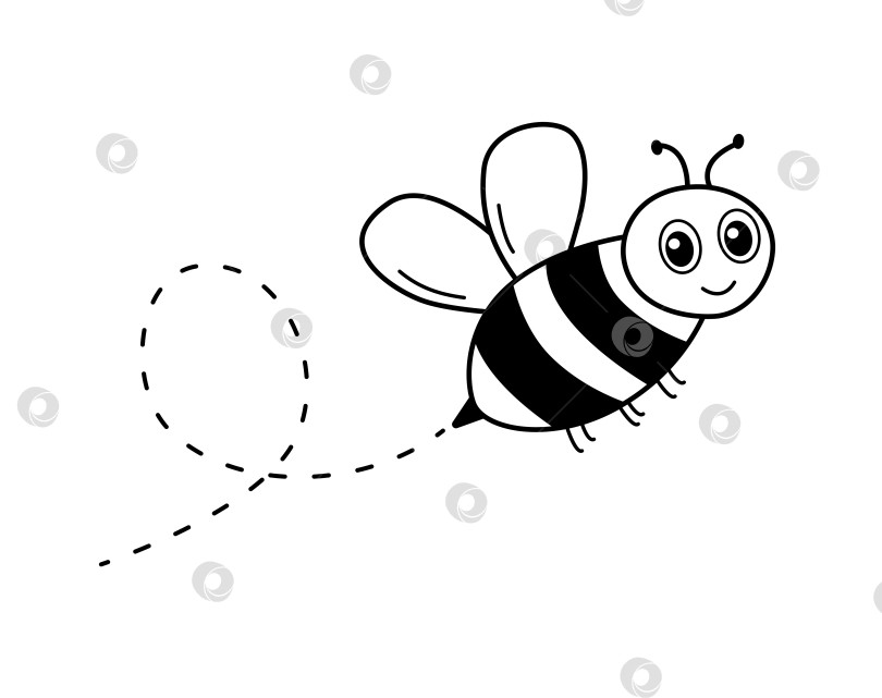 Скачать Забавный мультяшный значок пчелы. Векторная иллюстрация, выделенная на белом фоне. фотосток Ozero