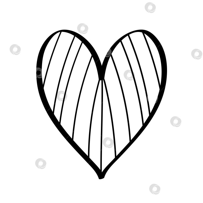 Скачать Заштрихованный значок сердца, нарисованный от руки. Векторная иллюстрация, выделенная на белом фоне. фотосток Ozero