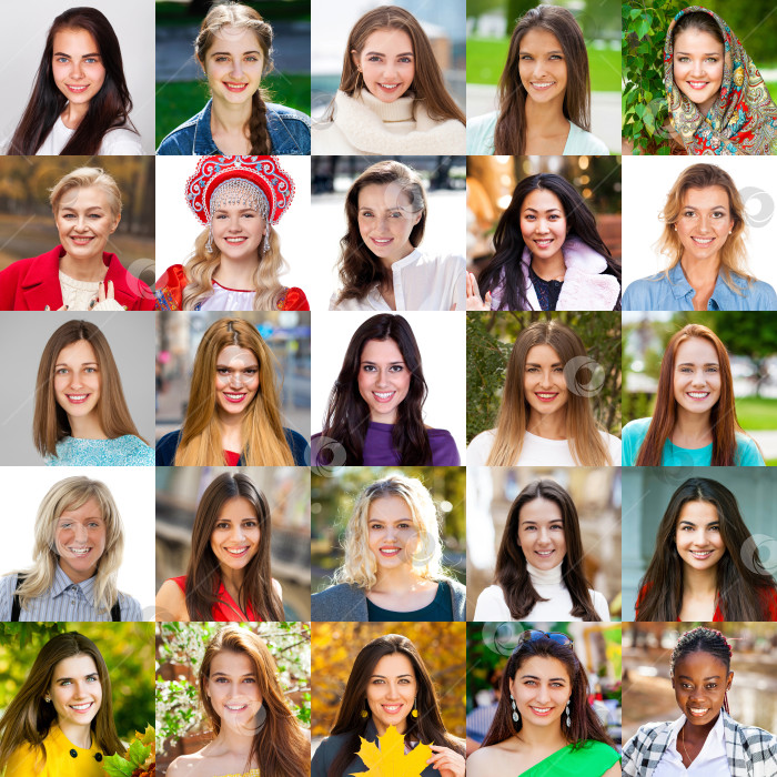 Скачать Коллаж из разных взрослых людей фотосток Ozero
