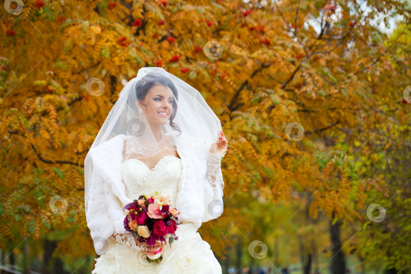 Скачать Портрет красивой улыбающейся невесты фотосток Ozero