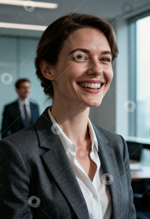 Скачать Сияющая улыбка успешной сотрудницы фотосток Ozero