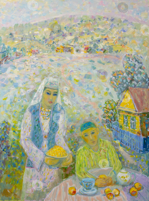 Скачать Картина маслом на холсте фотосток Ozero