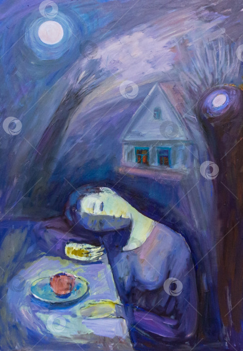 Скачать Картина маслом на холсте фотосток Ozero