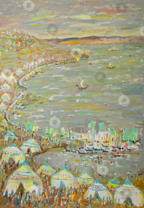 Скачать Картина маслом на холсте фотосток Ozero