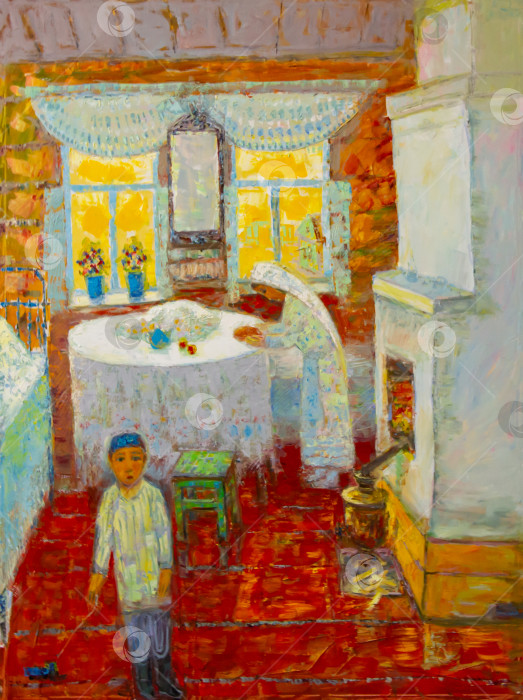 Скачать Картина маслом на холсте фотосток Ozero