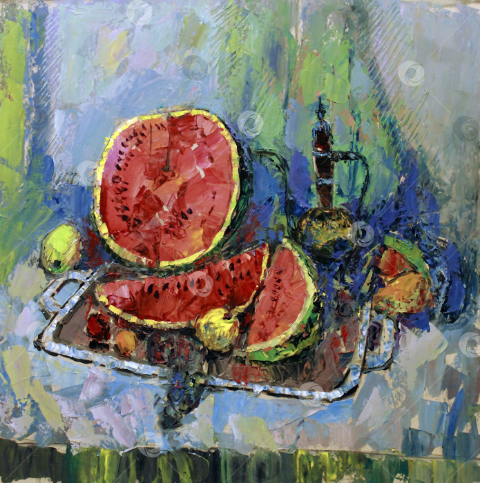 Скачать Картина маслом на холсте фотосток Ozero