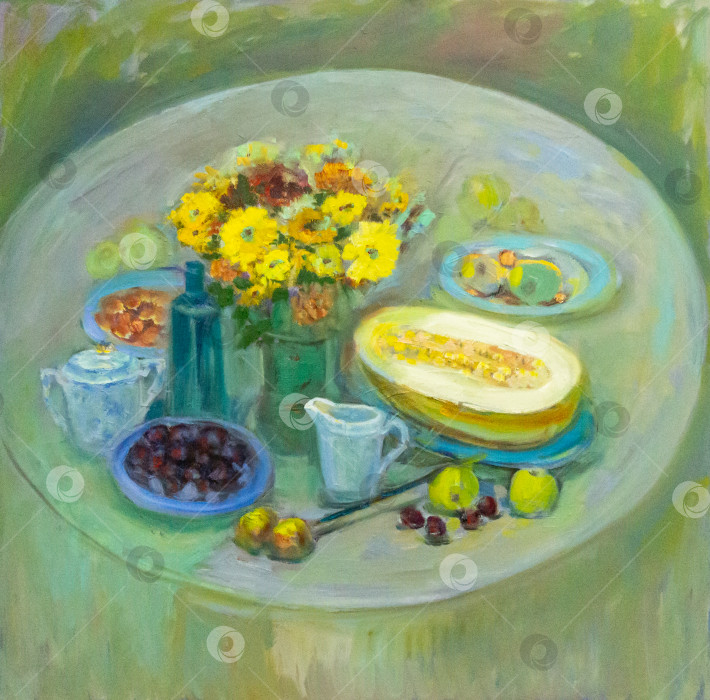 Скачать Картина маслом на холсте фотосток Ozero