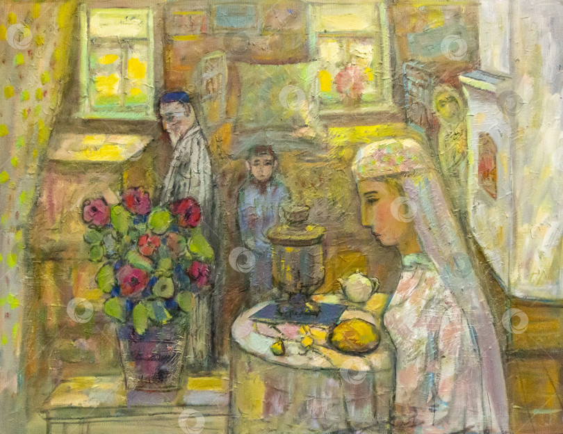 Скачать Картина маслом на холсте фотосток Ozero