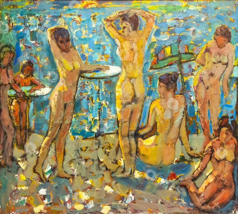 Скачать Картина маслом на холсте фотосток Ozero