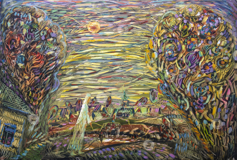 Скачать Картина маслом на холсте фотосток Ozero