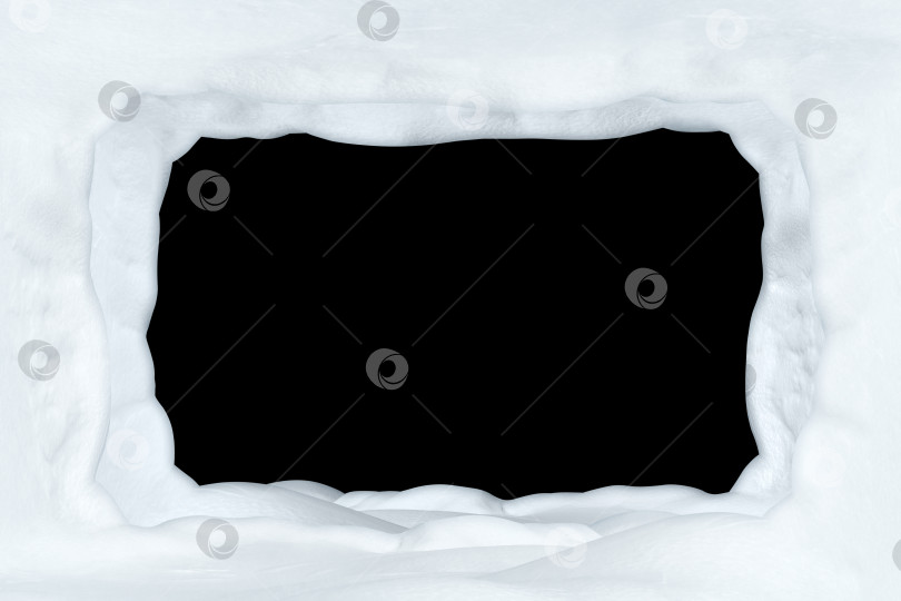 Скачать Снежная фоновая рамка из элементов снежных заносов.  фотосток Ozero