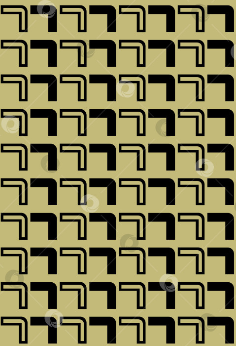 Скачать Векторный бесшовный узор из множества геометрических фигур черного цвета на горчичном фоне для открыток, текстиля, веб-сайтов. фотосток Ozero