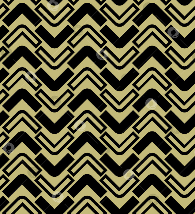 Скачать Геометрические фигуры в виде угловатых элементов, расположенных рядами на горчичном фоне, в стиле конструктивизма. фотосток Ozero