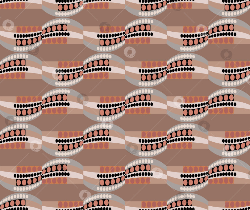 Скачать Абстрактный векторный геометрический узор с кругами на полосатых дугообразных элементах. фотосток Ozero