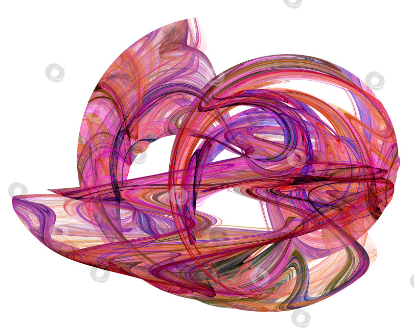 Скачать Элегантный динамичный элемент графического дизайна, созданный с помощью фиолетовых, синих и красных завитков на белом фоне. 3D-рендеринг. 3D-иллюстрация. фотосток Ozero