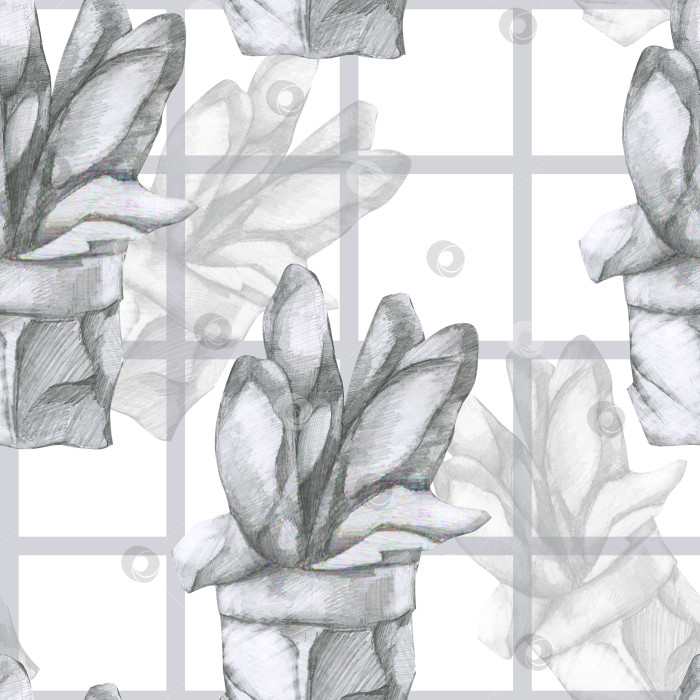 Скачать Бесшовный узор из свежего багета, нарисованный карандашом от руки на монохромном клетчатом фоне. Нарисованный от руки фон из выпечки со свежеиспеченным хлебом в классических геометрических линиях для текстильного дизайна в деревенском стиле. фотосток Ozero