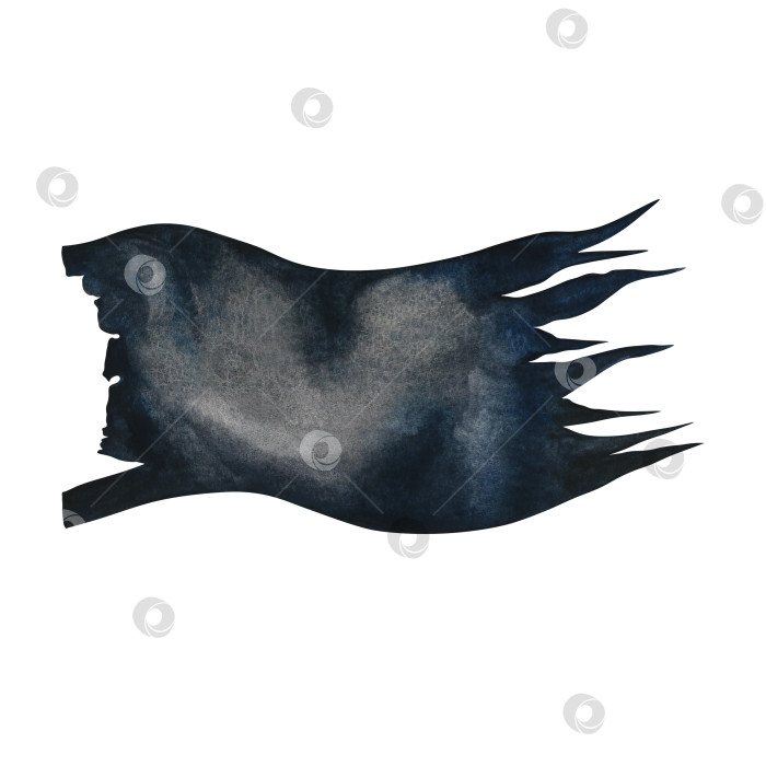 Скачать Старый порванный флаг. Иллюстрации выполнены акварелью от руки. Цветное изображение. Изолировать. Элемент дизайна для игр, наклеек и плакатов, баннеров, упаковки и многого другого. фотосток Ozero