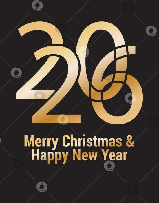 Скачать Золотые цифры на 2026 год и поздравления с Рождеством и Новым годом фотосток Ozero