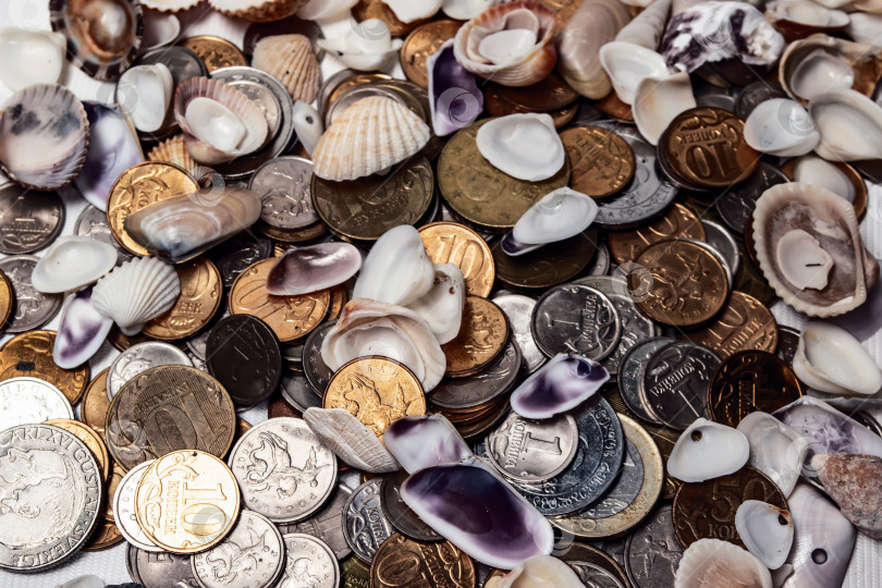 Скачать монеты и ракушки фотосток Ozero