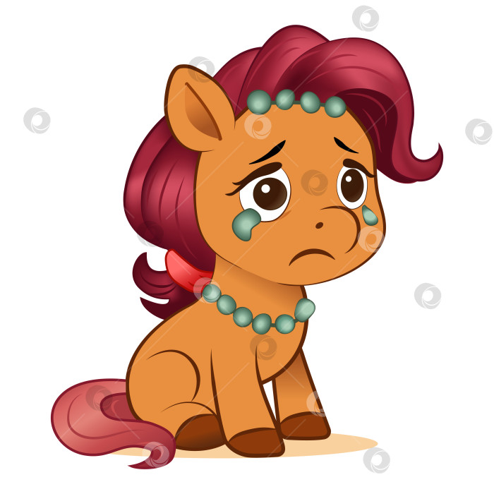 Скачать Плачущий мультяшный пони со слезами на глазах фотосток Ozero